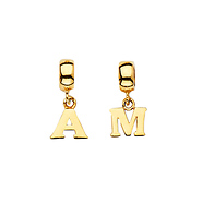 Mini Serif Initial Charm Pendant in 14K Yellow Gold