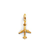 Mini Commercial Jet Airplane Charm Pendant in 14K Yellow Gold