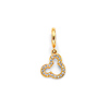 Mini Open CZ Mouse Charm Pendant in 14K Yellow Gold