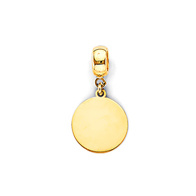 Mini Classic Circle Medal Pendant in 14K Yellow Gold