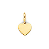 Mini Classic Heart Medal Pendant in 14K Yellow Gold