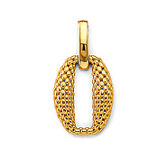 Woven Open Oval Pendant in 14K Yellow Gold - Medium