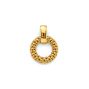 Woven Open Circle Pendant in 14K Yellow Gold - Petite