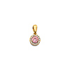 Mini Halo Birthstone Round Solitaire CZ Pendant in 14K Yellow Gold