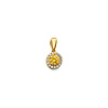 Mini Halo Birthstone Round Solitaire CZ Pendant in 14K Yellow Gold