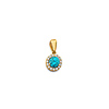 Mini Halo Birthstone Round Solitaire CZ Pendant in 14K Yellow Gold