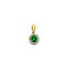 Mini Halo Birthstone Round Solitaire CZ Pendant in 14K Yellow Gold