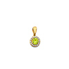 Mini Halo Birthstone Round Solitaire CZ Pendant in 14K Yellow Gold