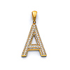 Pave CZ-Lined Uppercase Initial Pendant in 14K Yellow Gold