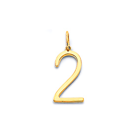Mini Classic Number Pendant in 14K Yellow Gold