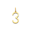 Mini Classic Number Pendant in 14K Yellow Gold