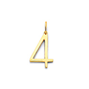 Mini Classic Number Pendant in 14K Yellow Gold