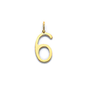 Mini Classic Number Pendant in 14K Yellow Gold