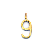 Mini Classic Number Pendant in 14K Yellow Gold