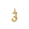 Mini Diamond-Cut Number Pendant in 14K Yellow Gold