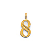 Mini Diamond-Cut Number Pendant in 14K Yellow Gold