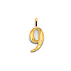 Mini Diamond-Cut Number Pendant in 14K Yellow Gold