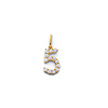 Mini CZ Lined Number Pendant in 14K Yellow Gold