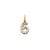 Mini CZ Lined Number Pendant in 14K Yellow Gold