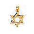 Open Diamond-Cut Star of David Pendant in 14K Yellow Gold Solid - Small