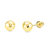 5mm Solid Gold Ball Stud Earrings in 14K Yellow Gold