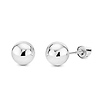 6mm Solid Gold Ball Stud Earrings in 14K White Gold