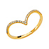 Slim Pave CZ Contour Ring in 14K Yellow Gold Solid