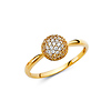 6mm Round CZ Cluster Domed Ring in 14K Yellow Gold Solid