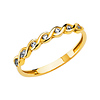 2mm CZ Double Strand Celtic Knot Ring in 14K Yellow Gold Solid