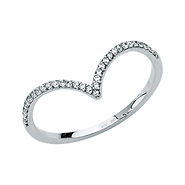 Slim Pave CZ Contour Ring in 14K White Gold Solid