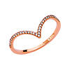 Slim Pave CZ Contour Ring in 14K Rose Gold Solid