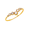 Art Deco Bezel CZ Contour Ring in 14K Yellow Gold Solid