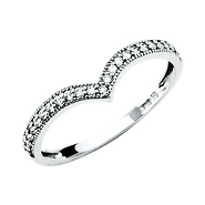 Pave CZ Contour Ring in 14K White Gold Solid