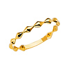 Bicone Beaded Ring in 14K Yellow Gold Solid