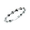 Bicone Beaded Ring in 14K White Gold Solid