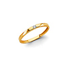 Modern Channel-Set Solitaire CZ Accent Ring Band in 14K Yellow Gold Solid