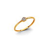 Mini Red Flower Ring in 14K Yellow Gold Solid