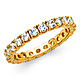 2.5mm Scalloped Prong CZ Eternity Ring in 14K Yellow Gold thumb 0