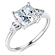 3-Stone Pear & 1.75-CT Princess-Cut CZ Engagement Ring in 14K White Gold thumb 0