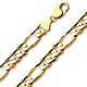 Men's 11mm 14K Yellow Gold Solid Figaro Link Chain Necklace 24-30in thumb 0