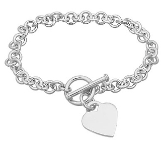 Heart Tag Silver Bracelet