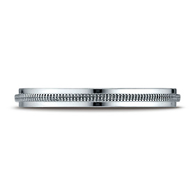 2mm Milgrain Center 14K White Gold Wedding Band Ring