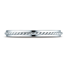 2mm 14K White Gold Cord Ring Wedding Band