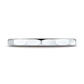 2mm Faceted Wedding Band in Solid 14K White Gold