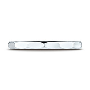 2mm Faceted Wedding Band in Solid 14K White Gold