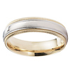 6mm Double Milgrain 14K Two-Tone Gold Ring Wedding Band
