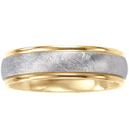 6mm Brushed Center Polished Edge Domed Wedding Band