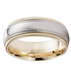 Double Milgrain 14k Two Tone Wedding Ring