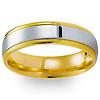 6mm 14k Two Tone Gold Polished Designer Wedding Band