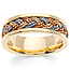 7mm TriGold Braided Rope Men's Wedding Band - 14K Yellow Gold